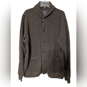 Woolrich Brown Gromley Shawl Collar Mens Grandpa Button Down Cardigan Sweater XL